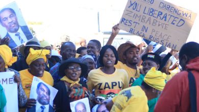 Hundreds of people including Zapu party members thronged the Joshua Mqabuko Nkomo International airport to welcome the liberation icon.