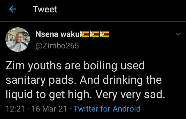 Youths boiling sanitary pads to get high: A global problem – #Asakhe – CITE